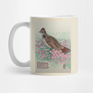 Pennsylvania state bird & flower, the ruffed grouse and mountain laurel Mug